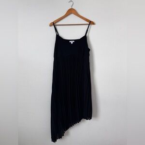 Nine West Black Asymmetrical Pleated Dress